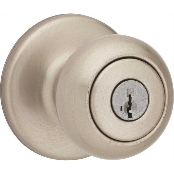 SmartKey Security Cove Keyed Entry Door Knob in Satin Nickel